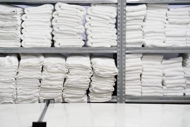 Commercial laundry items including towels linens and uniforms cleaned for Dallas businesses
